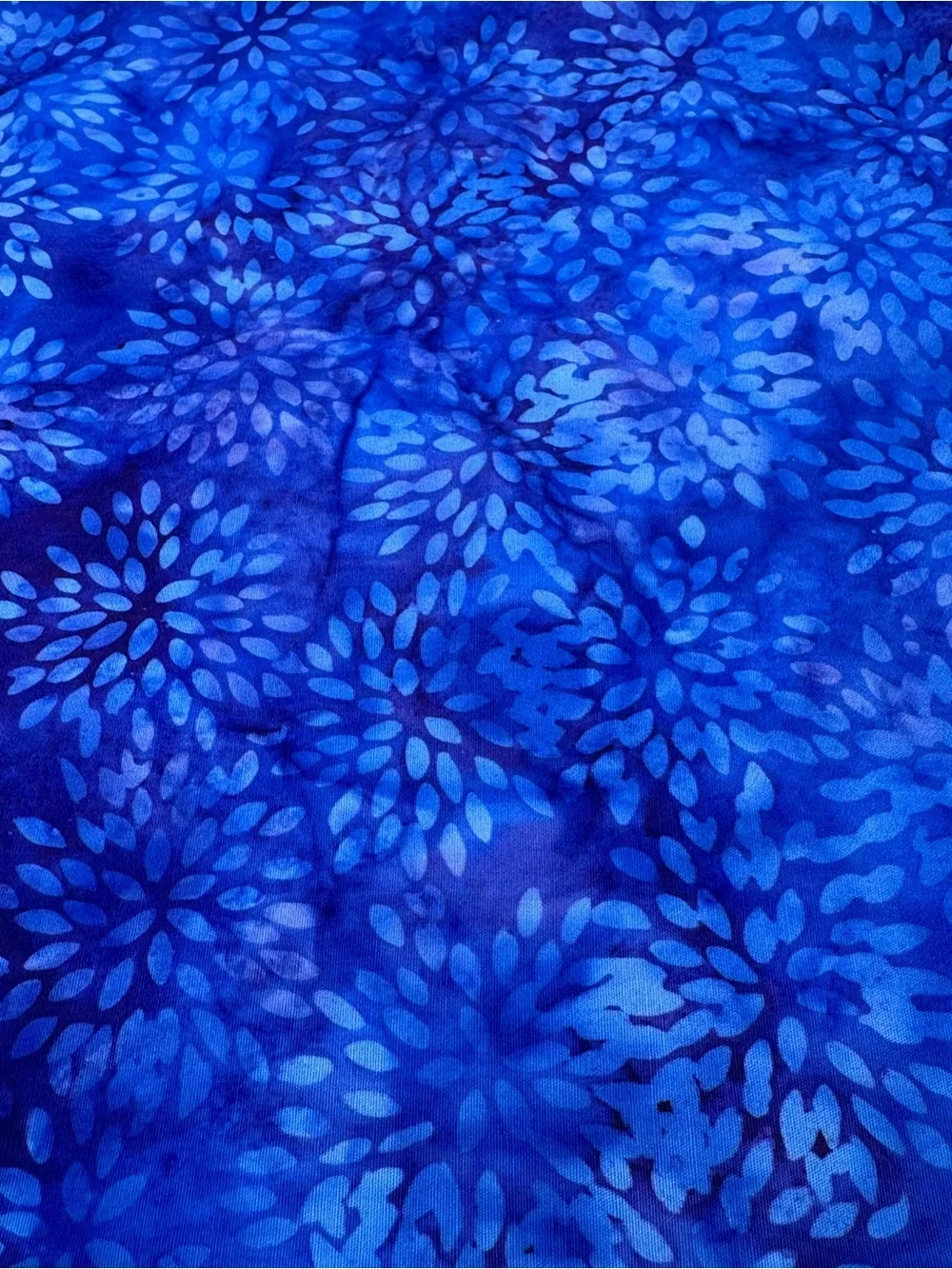 Blue Floral Sunburst Design on 100% Cotton Fabric